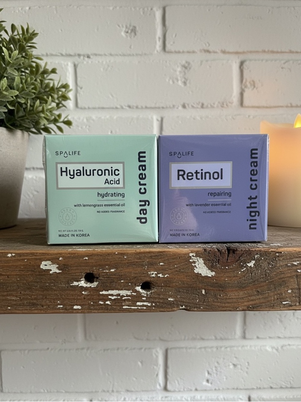 SpaLife Day & Night Cream Set- Hyaluronic Day Cream & Retinol Night Cream